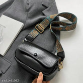 Trendy PU Korean-style sling bag (Small, Free Size), solid net pattern, adjustable strap, secure zip closure, ideal for daily essentials